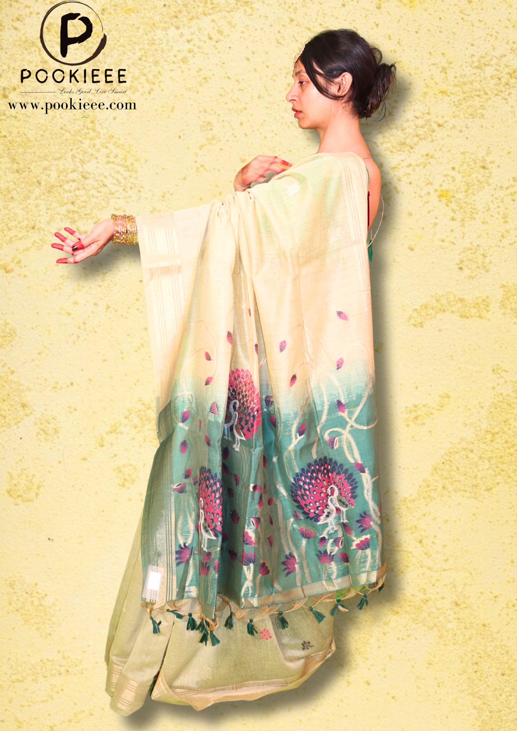 Jamdani Saree with Blouse Piece โ Handwoven Heritage Elegance